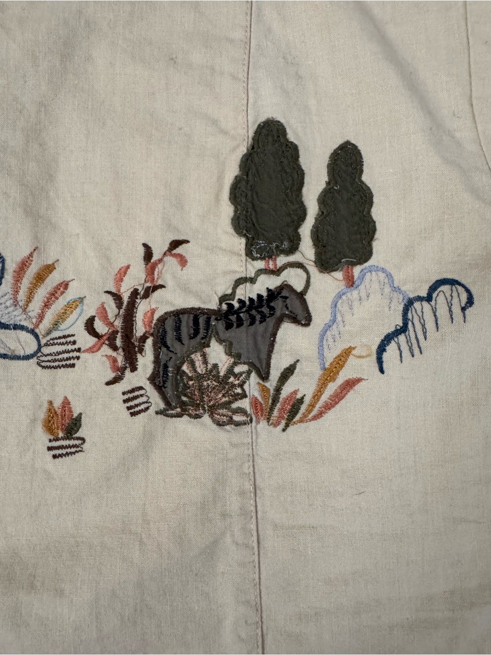 Vintage Embroidered Safari Tiger Cotton Crop Top - Picture 4 of 8